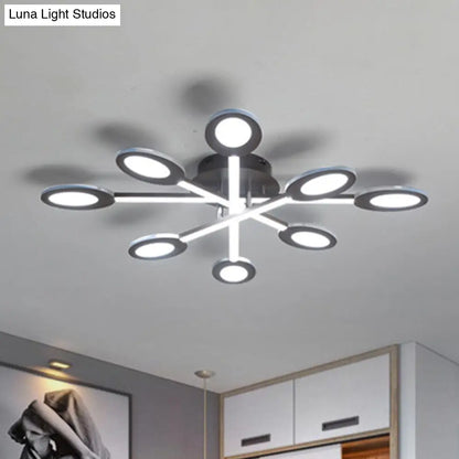 DecorBites™ DecorBites™ Starburst LED Semi Flush Ceiling Light in Warm/White, Minimalistic Design, Acrylic, 31.5"/45" Wide, Brown