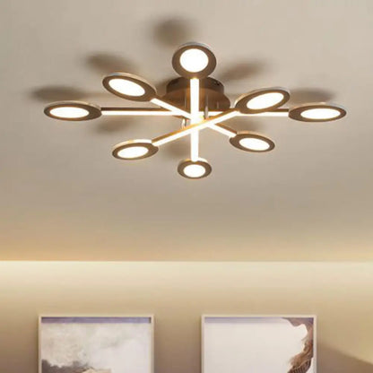DecorBites™ DecorBites™ Starburst LED Semi Flush Ceiling Light in Warm/White, Minimalistic Design, Acrylic, 31.5"/45" Wide, Brown