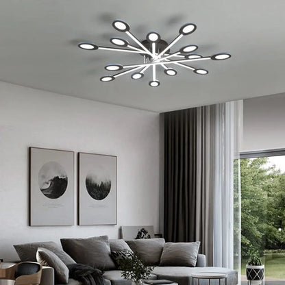 DecorBites™ DecorBites™ Starburst LED Semi Flush Ceiling Light in Warm/White, Minimalistic Design, Acrylic, 31.5"/45" Wide, Brown