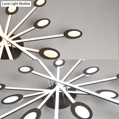 DecorBites™ DecorBites™ Starburst LED Semi Flush Ceiling Light in Warm/White, Minimalistic Design, Acrylic, 31.5"/45" Wide, Brown