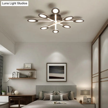 DecorBites™ DecorBites™ Starburst LED Semi Flush Ceiling Light in Warm/White, Minimalistic Design, Acrylic, 31.5"/45" Wide, Brown