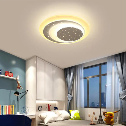 DecorBites™ DecorBites™ Lámpara de techo Noche de Luna Estrellada: Aplique LED empotrado moderno de acrílico (8"/19.5") - Luz cálida/blanca