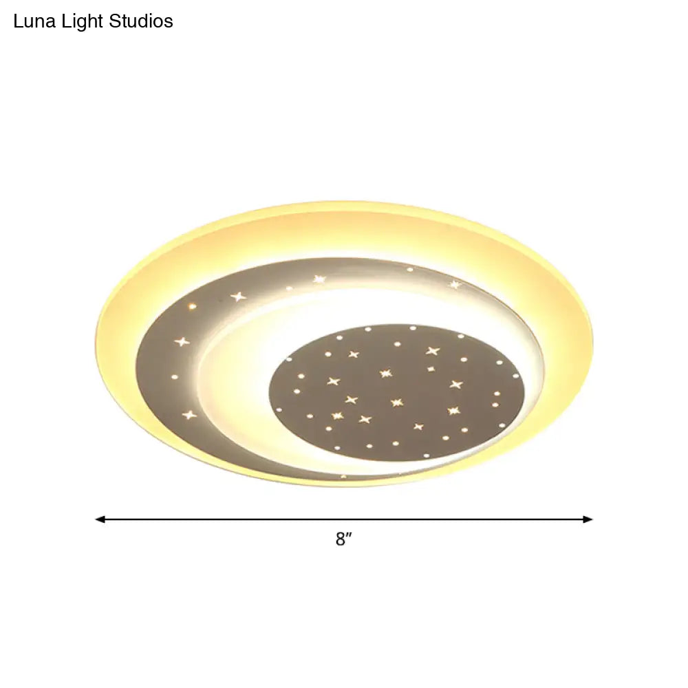 DecorBites™ DecorBites™ Lámpara de techo Noche de Luna Estrellada: Aplique LED empotrado moderno de acrílico (8"/19.5") - Luz cálida/blanca