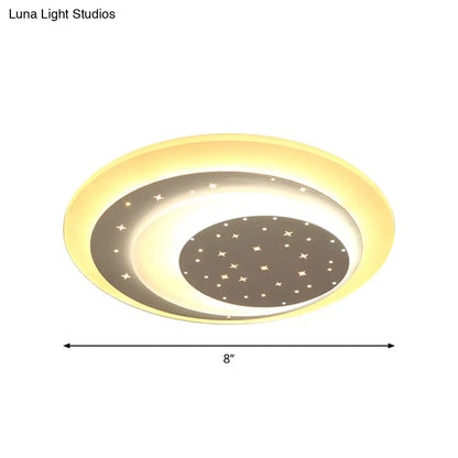 DecorBites™ DecorBites™ Lámpara de techo Noche de Luna Estrellada: Aplique LED empotrado moderno de acrílico (8"/19.5") - Luz cálida/blanca