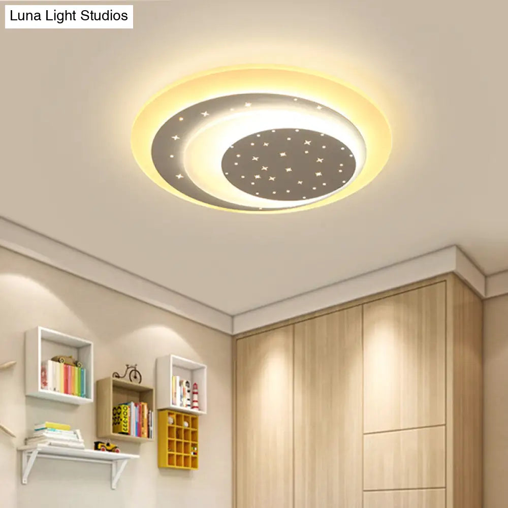 DecorBites™ DecorBites™ Lámpara de techo Noche de Luna Estrellada: Aplique LED empotrado moderno de acrílico (8"/19.5") - Luz cálida/blanca