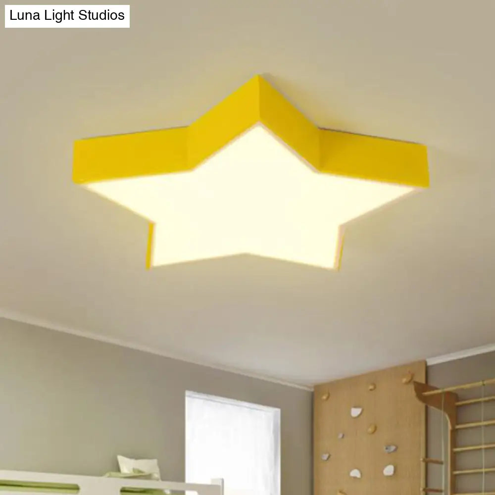 DecorBites™ DecorBites™ Starry Nights: Simplicity LED Flush Mount Light with Acrylic Finish for Kids Room Ceiling