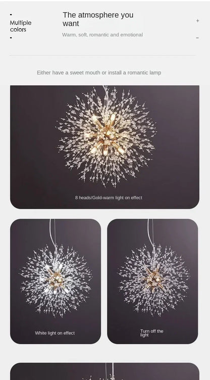 Starry Sky Crystal Pendant Light Fixture