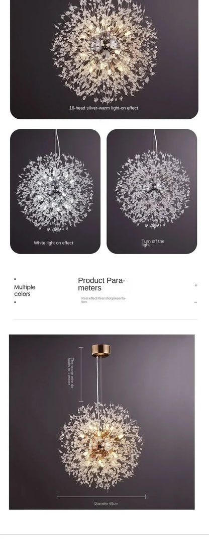 Starry Sky Crystal Pendant Light Fixture