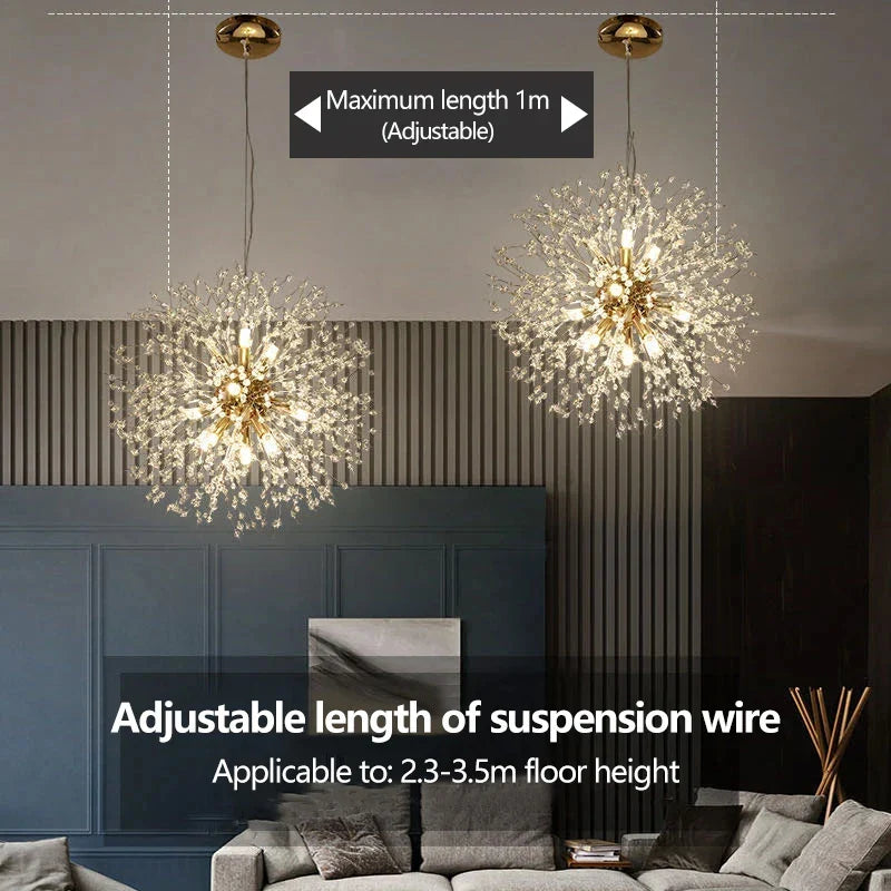 Starry Sky Crystal Pendant Light Fixture