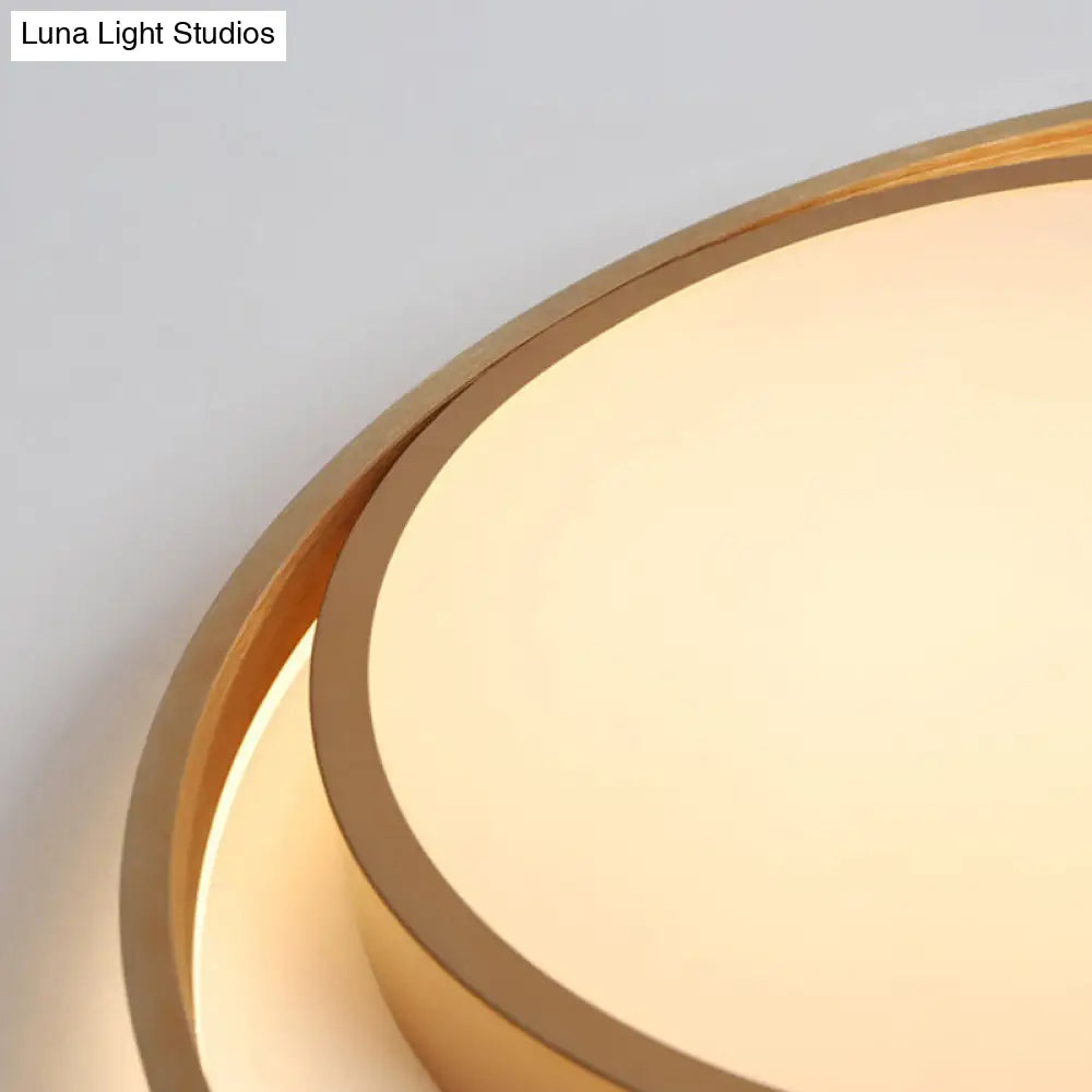 DecorBites™ DecorBites™ Stepless Dimming Gold LED Flush Mount Ceiling Lamp - 16"/23.5" Wide Circle Acrylic Light Fixture, Remote Control + Warm/White Light