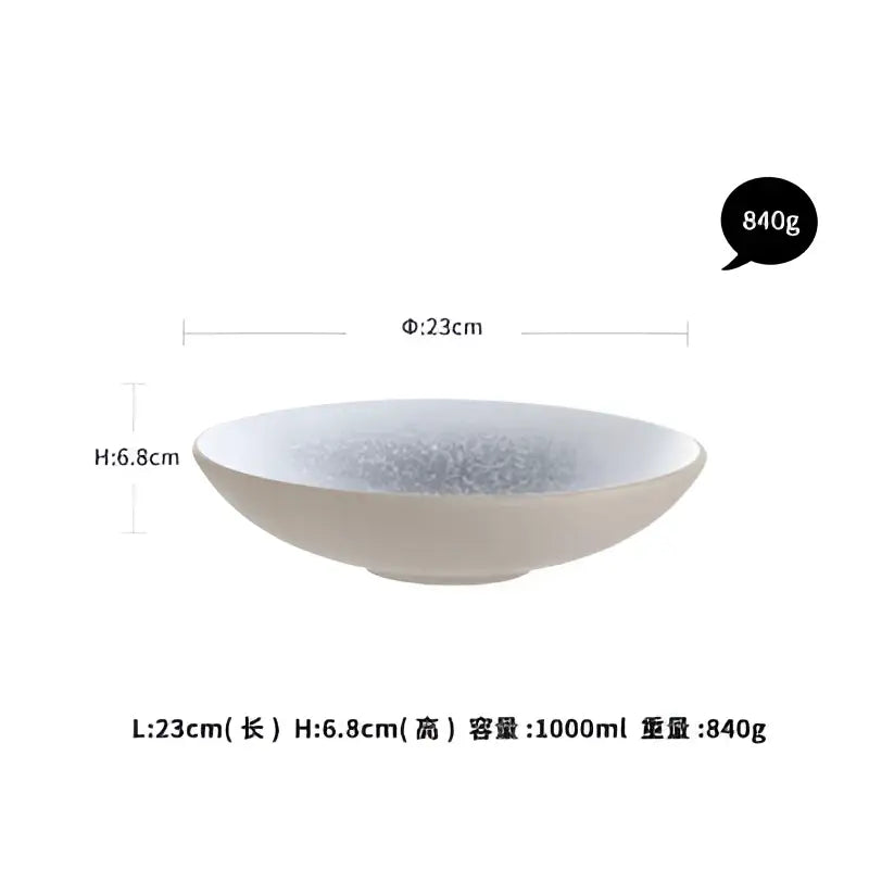 A sleek white ceramic dinner plate set with subtle speckled blue pattern from decorbites ceramic dinner collection