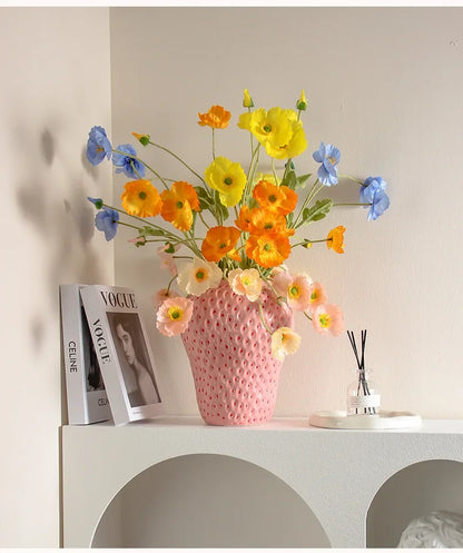 Strawberry Cartoon Flower Vase for Home Décor - Vase