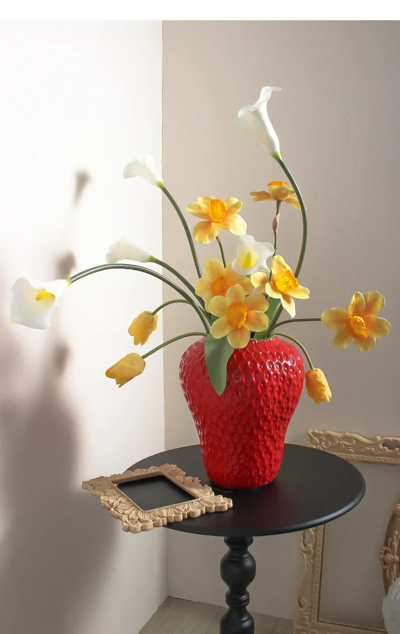 Strawberry Cartoon Flower Vase for Home Décor
