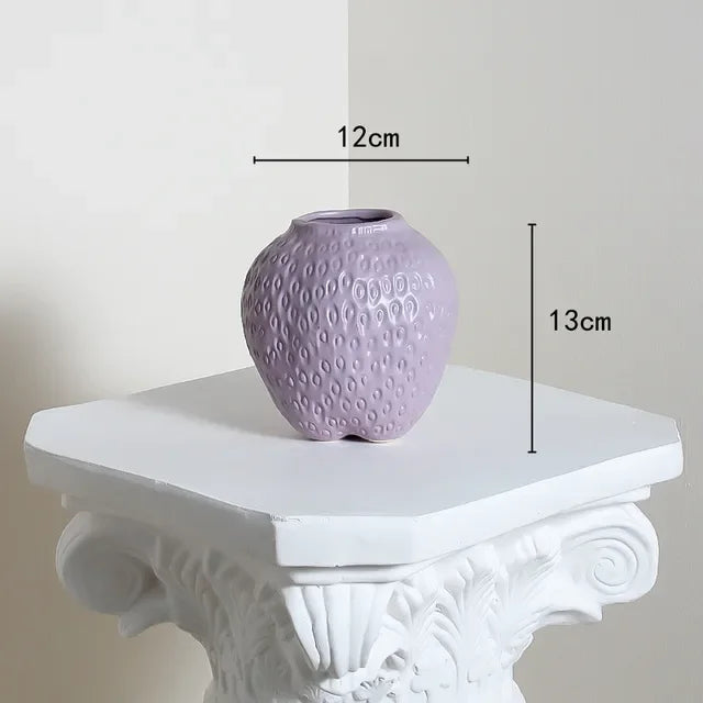 Strawberry Cartoon Flower Vase for Home Décor - GRAY-S / CHINA - Vase