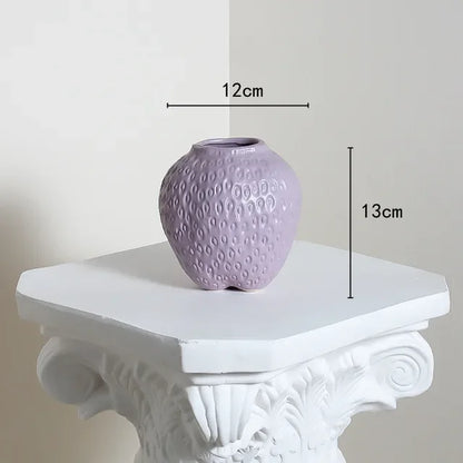 Strawberry Cartoon Flower Vase for Home Décor - GRAY-S / CHINA - Vase