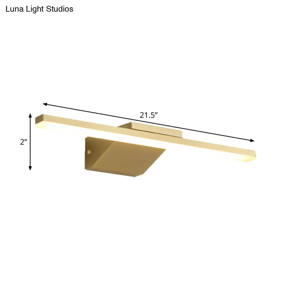 DecorBites™ DecorBites™ Streamlined Metallic LED Wall Lamp - 16"/21.5" W - Gold Vanity Sconce Light for Bathroom