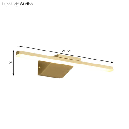 DecorBites™ DecorBites™ Streamlined Metallic LED Wall Lamp - 16"/21.5" W - Gold Vanity Sconce Light for Bathroom