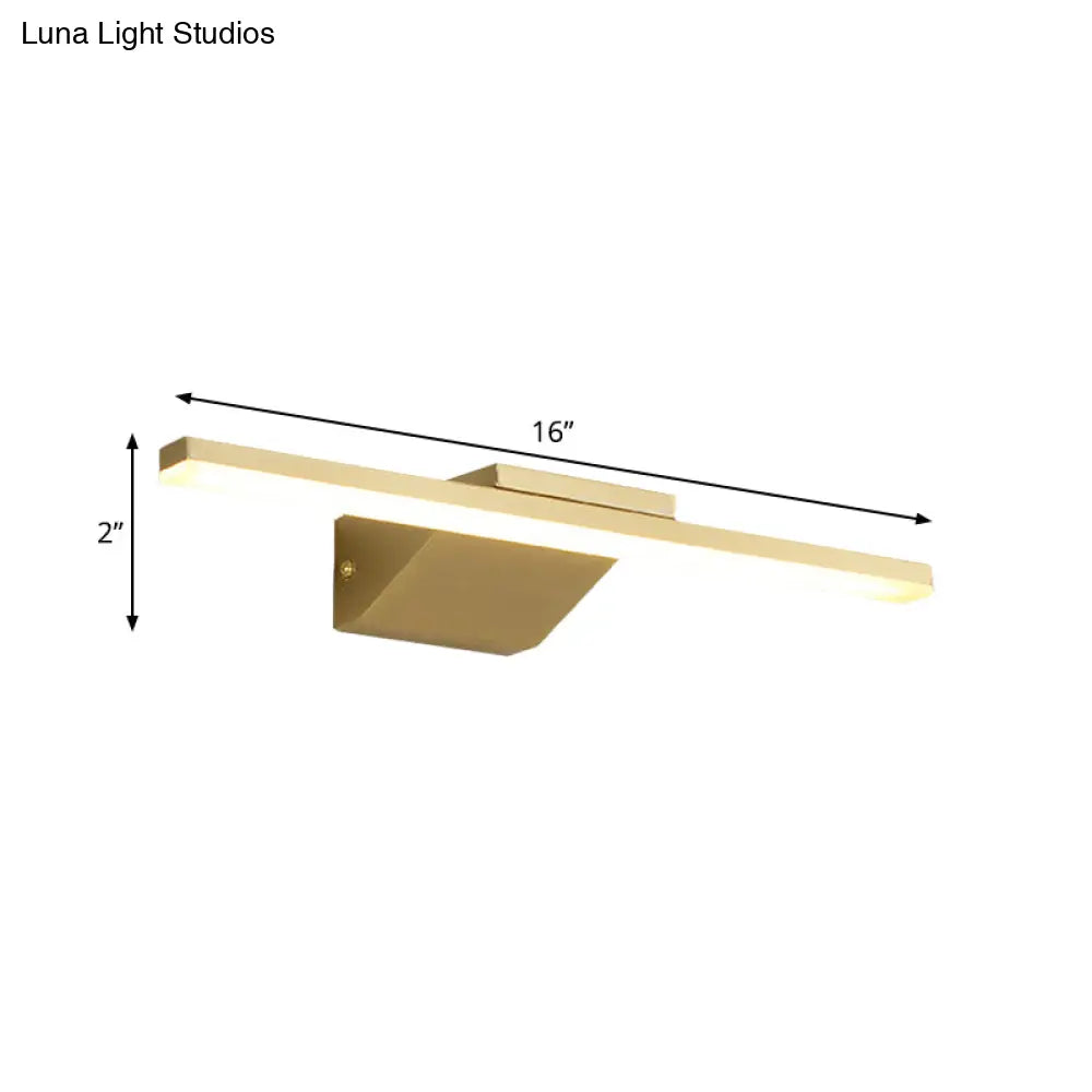 DecorBites™ DecorBites™ Streamlined Metallic LED Wall Lamp - 16"/21.5" W - Gold Vanity Sconce Light for Bathroom