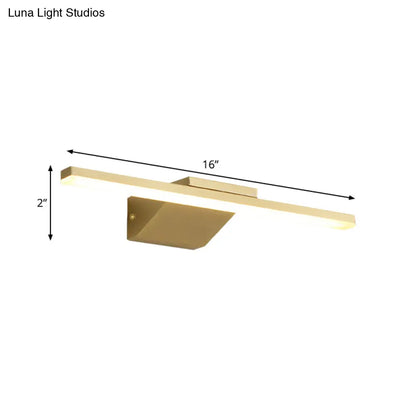 DecorBites™ DecorBites™ Streamlined Metallic LED Wall Lamp - 16"/21.5" W - Gold Vanity Sconce Light for Bathroom