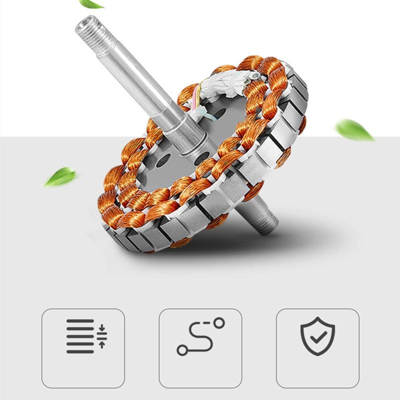 Orange and silver braided corded power tool handle grip.