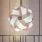 Study Room DIY Hanging Ceiling Light - Black/Red/Blue 1-Light Plastic Drop Pendant