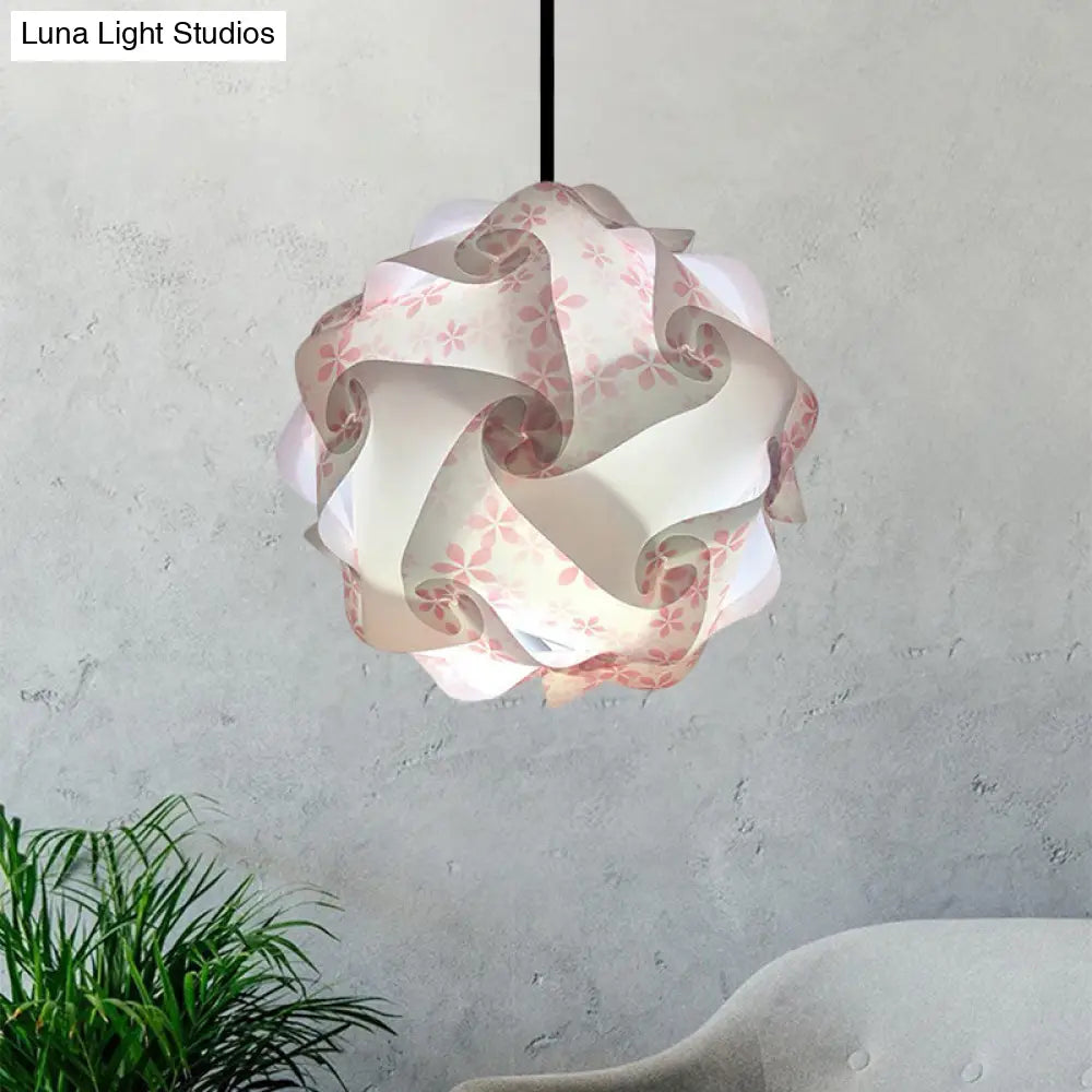 Study Room DIY Hanging Ceiling Light - Black/Red/Blue 1-Light Plastic Drop Pendant