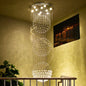 Stunning Crystal Spiral LED Chandelier - 4 Lights for Stairways