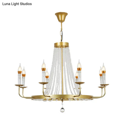 Impresionante lámpara colgante de araña con borla de cristal - 5/8/12 luces - Se cuelga del techo - Acabado en latón