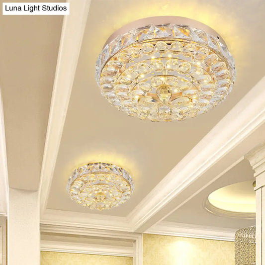 DecorBites™ DecorBites™ Stunning Gold Flush Mount Crystal LED Ceiling Light with Blossom Design in Warm/White