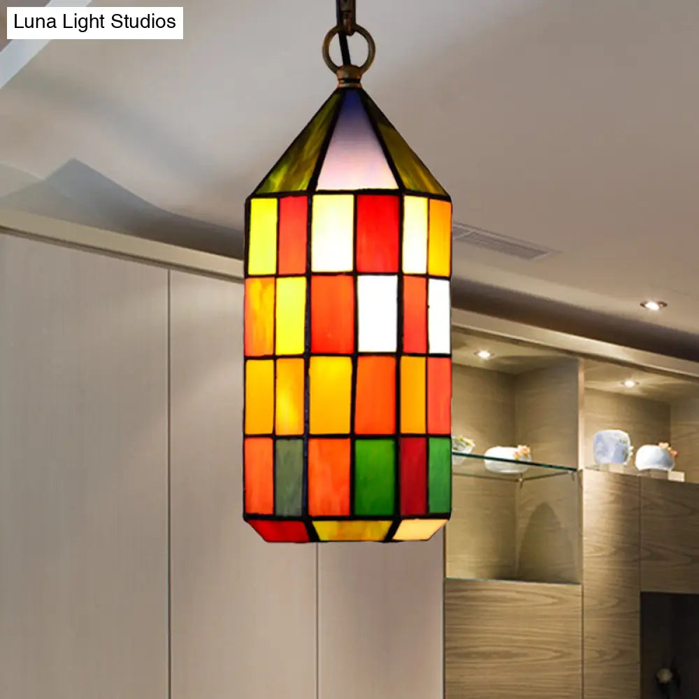 Stunning Multicolored Stained Glass Pendant Light for Bedroom and Living Room