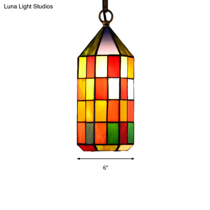 Stunning Multicolored Stained Glass Pendant Light for Bedroom and Living Room