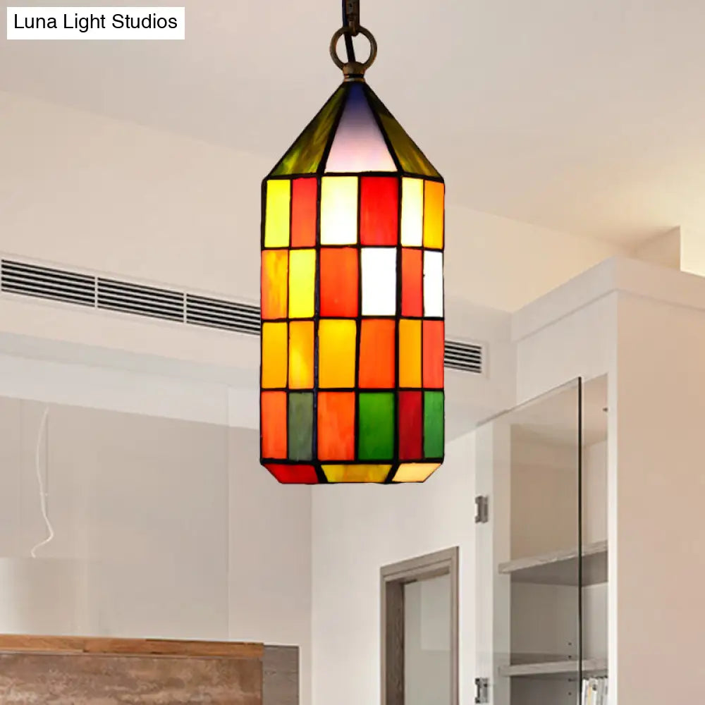 Stunning Multicolored Stained Glass Pendant Light for Bedroom and Living Room