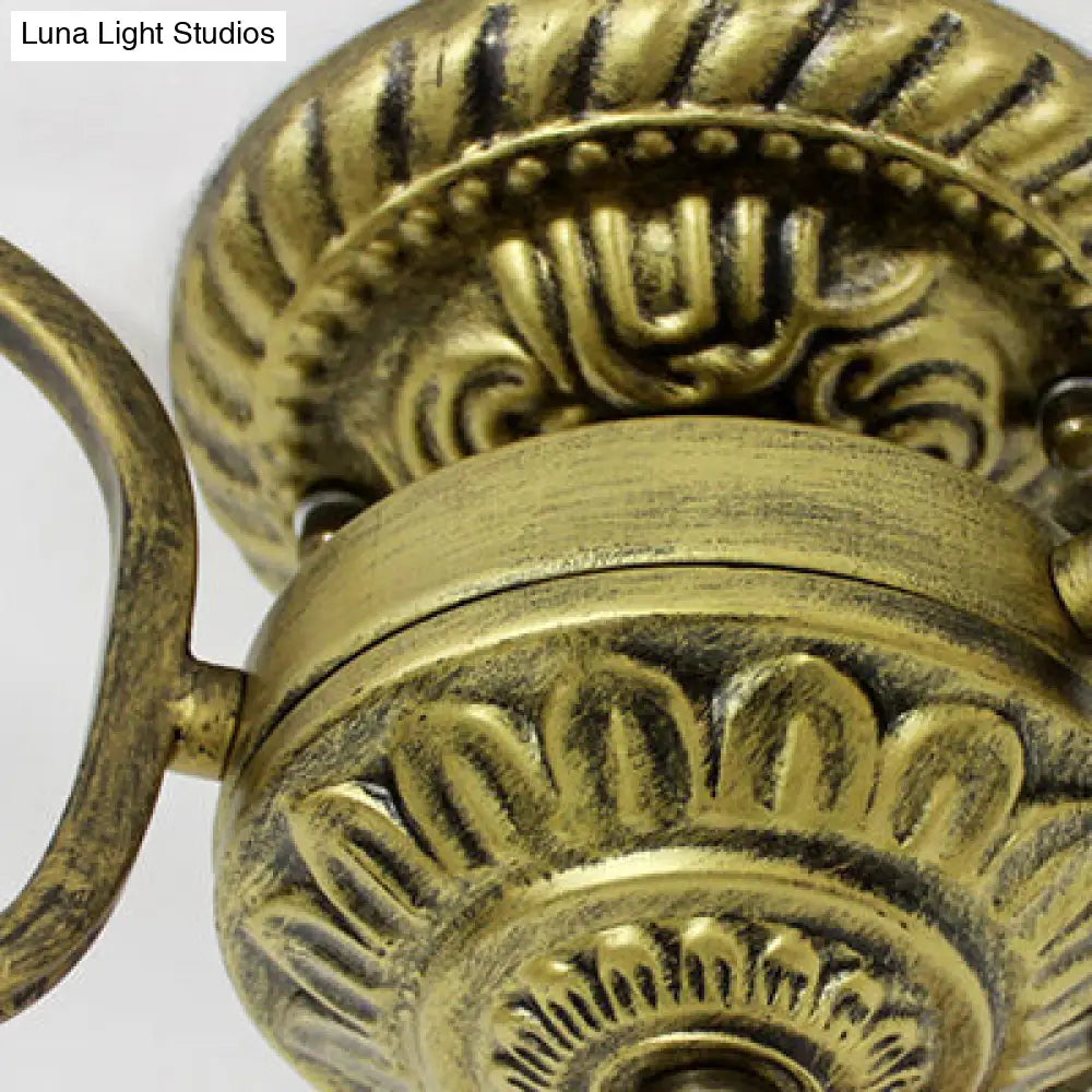 DecorBites™ DecorBites™ Stunning Tiffany Style Stained Glass Ceiling Light with Victorian, Gem & Flower Design - 3 Semi Flush Mount Lights in Beige