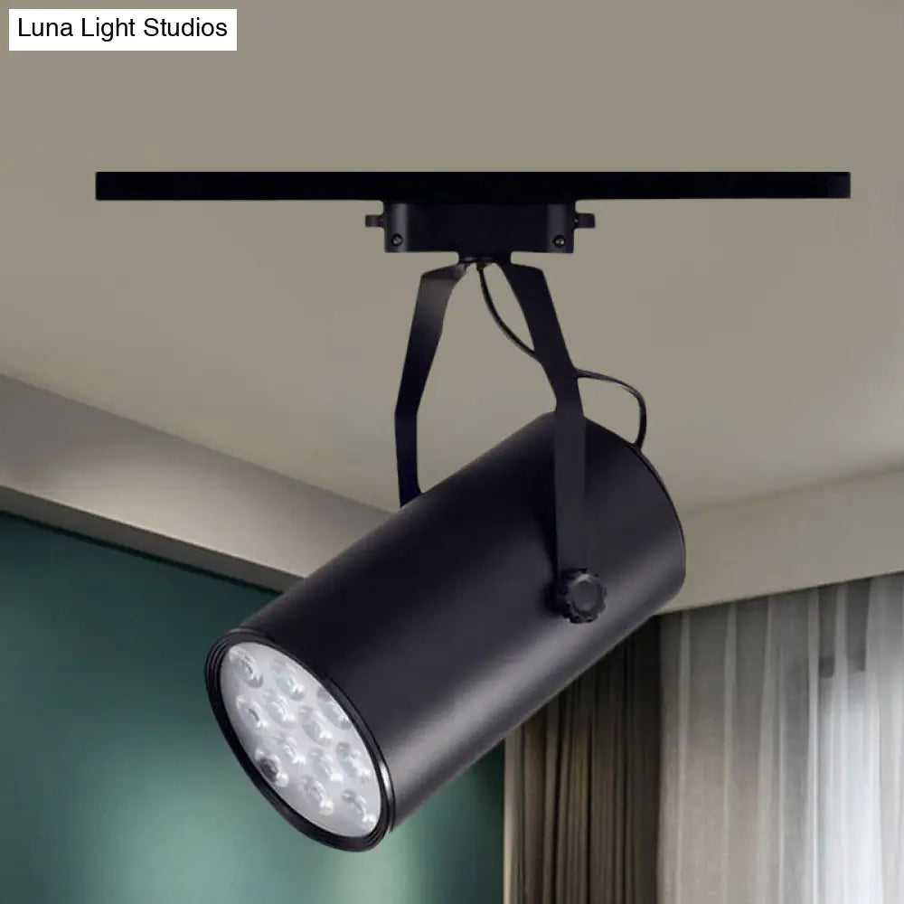 DecorBites™ DecorBites™ Stylish Adjustable Metal LED Restaurant Ceiling Light - Cylindrical Shade, Semi-Flush Mount, Black/White Fixture