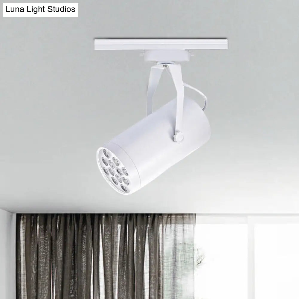 DecorBites™ DecorBites™ Stylish Adjustable Metal LED Restaurant Ceiling Light - Cylindrical Shade, Semi-Flush Mount, Black/White Fixture