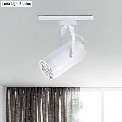 DecorBites™ DecorBites™ Stylish Adjustable Metal LED Restaurant Ceiling Light - Cylindrical Shade, Semi-Flush Mount, Black/White Fixture