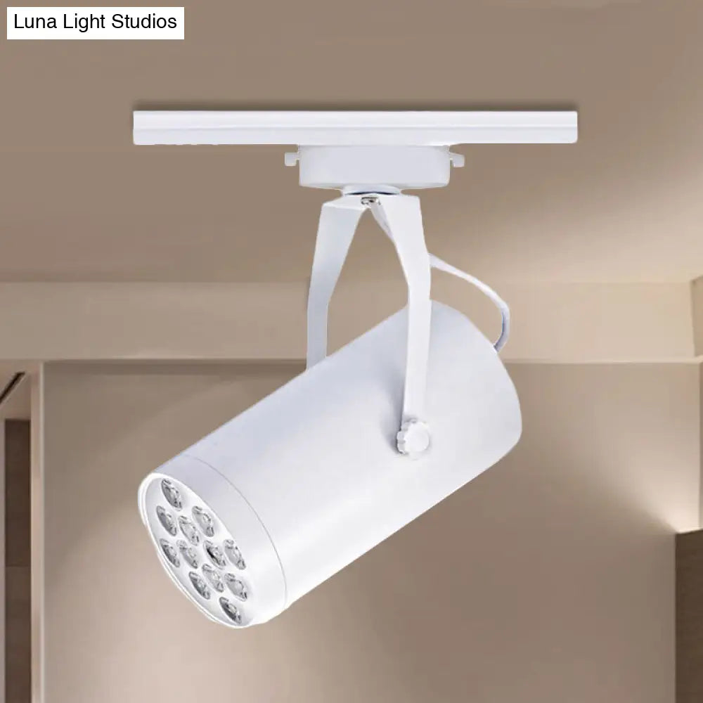 DecorBites™ DecorBites™ Stylish Adjustable Metal LED Restaurant Ceiling Light - Cylindrical Shade, Semi-Flush Mount, Black/White Fixture