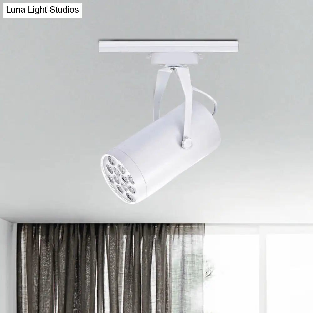 DecorBites™ DecorBites™ Stylish Adjustable Metal LED Restaurant Ceiling Light - Cylindrical Shade, Semi-Flush Mount, Black/White Fixture