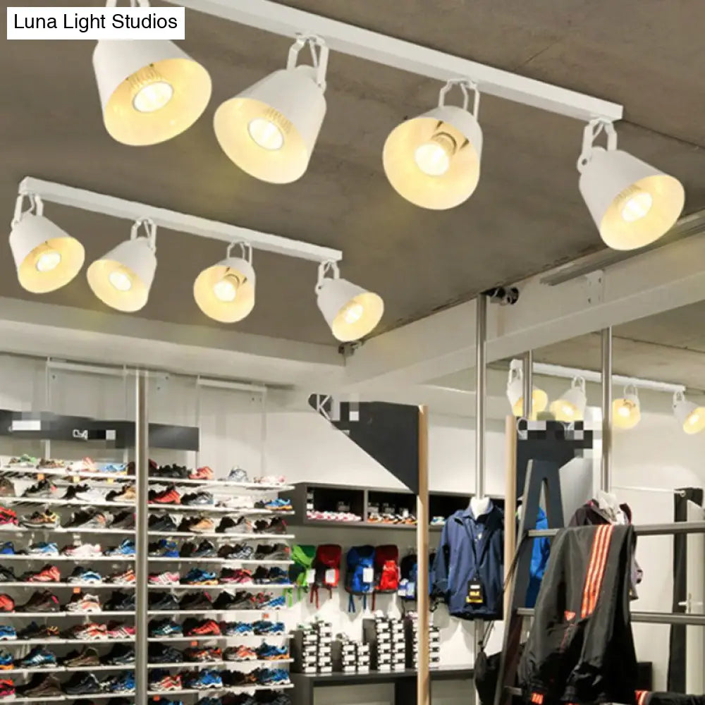 DecorBites™ DecorBites™ Stylish Bucket Ceiling Light Fixture - Rotatable Semi Flush Mount Lighting with 2/3/4 Lights, Black/White Finish