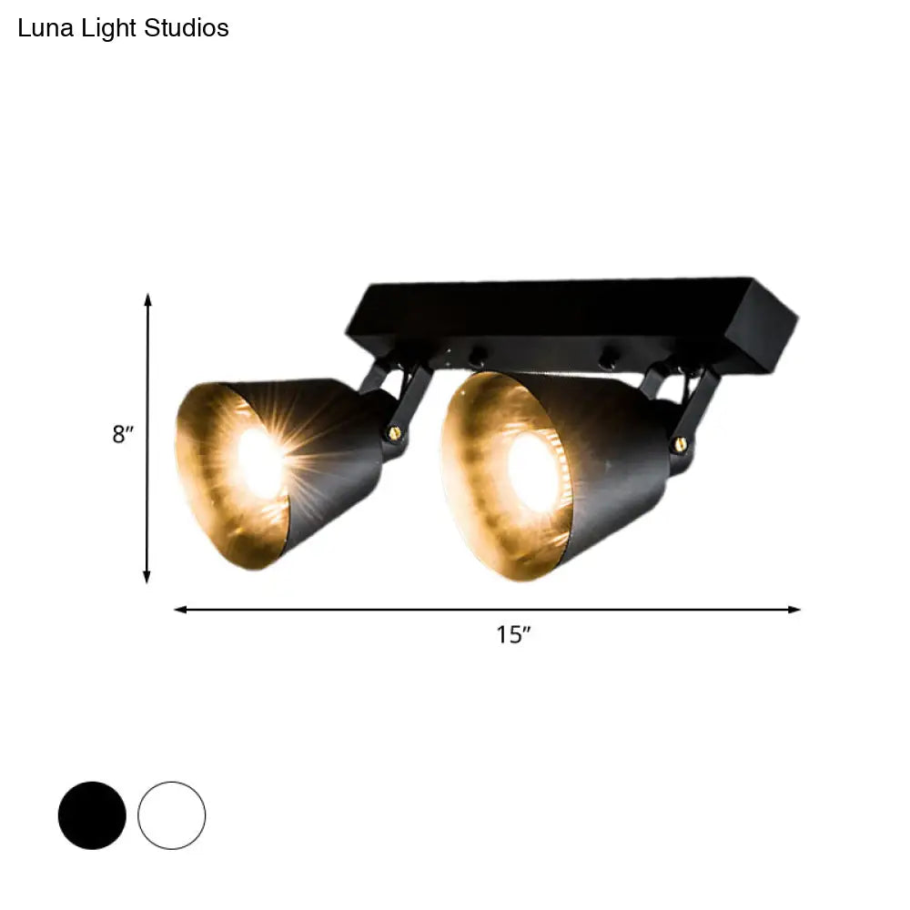 DecorBites™ DecorBites™ Stylish Bucket Ceiling Light Fixture - Rotatable Semi Flush Mount Lighting with 2/3/4 Lights, Black/White Finish