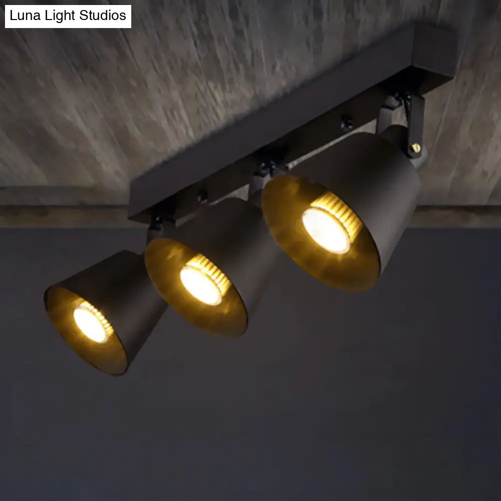 DecorBites™ DecorBites™ Stylish Bucket Ceiling Light Fixture - Rotatable Semi Flush Mount Lighting with 2/3/4 Lights, Black/White Finish