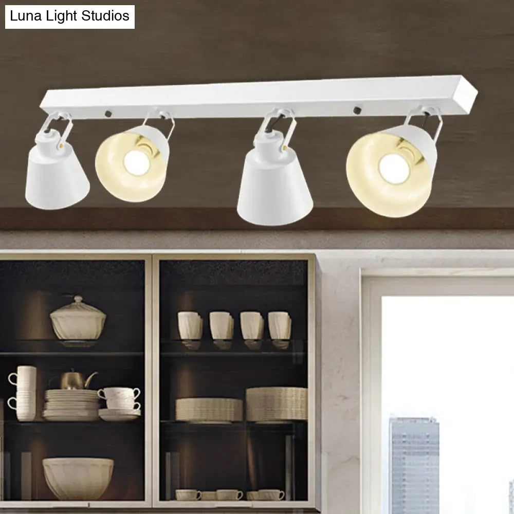 DecorBites™ DecorBites™ Stylish Bucket Ceiling Light Fixture - Rotatable Semi Flush Mount Lighting with 2/3/4 Lights, Black/White Finish