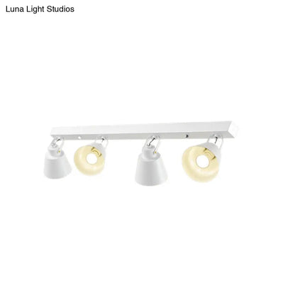 DecorBites™ DecorBites™ Stylish Bucket Ceiling Light Fixture - Rotatable Semi Flush Mount Lighting with 2/3/4 Lights, Black/White Finish