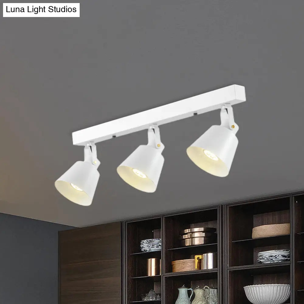 DecorBites™ DecorBites™ Stylish Bucket Ceiling Light Fixture - Rotatable Semi Flush Mount Lighting with 2/3/4 Lights, Black/White Finish