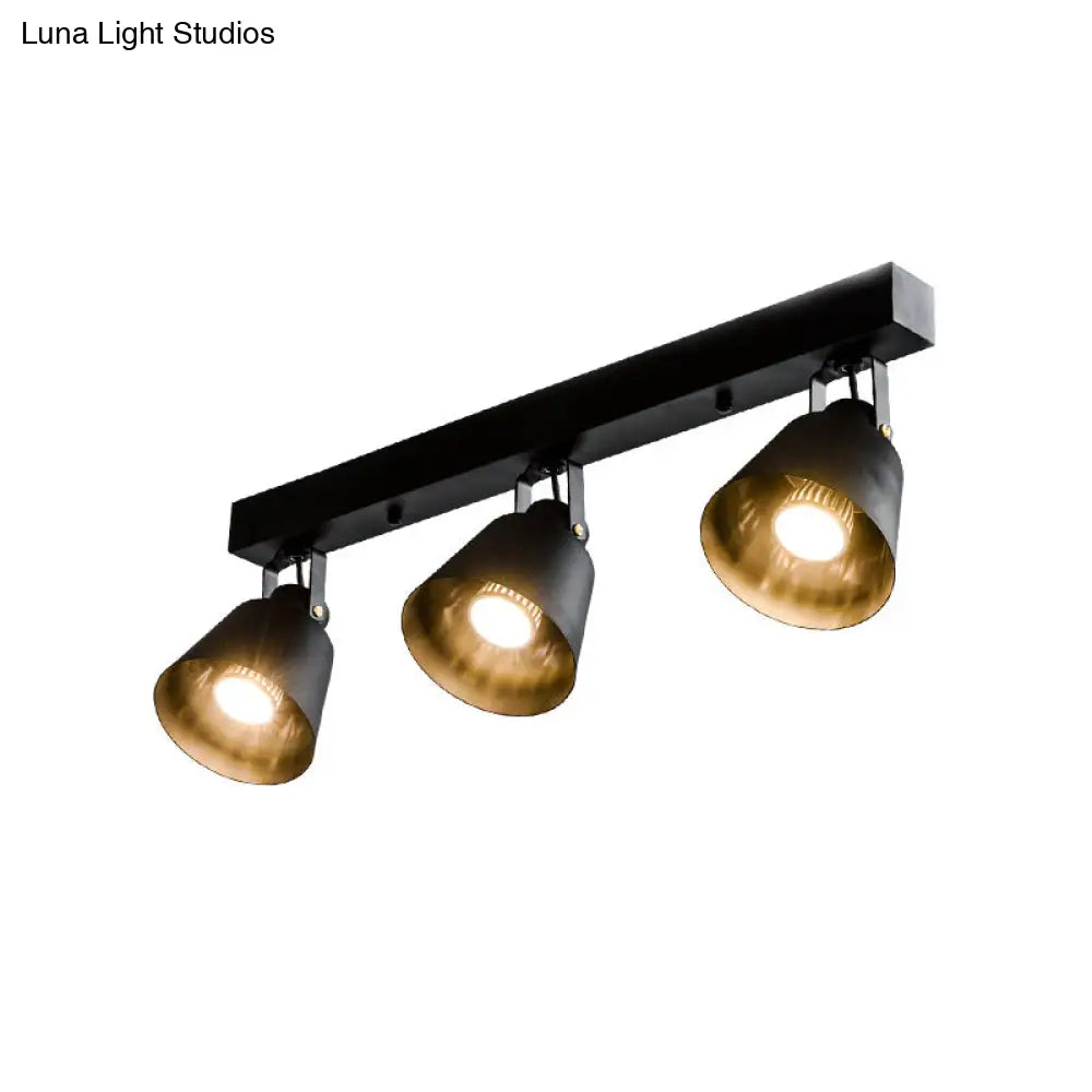 DecorBites™ DecorBites™ Stylish Bucket Ceiling Light Fixture - Rotatable Semi Flush Mount Lighting with 2/3/4 Lights, Black/White Finish