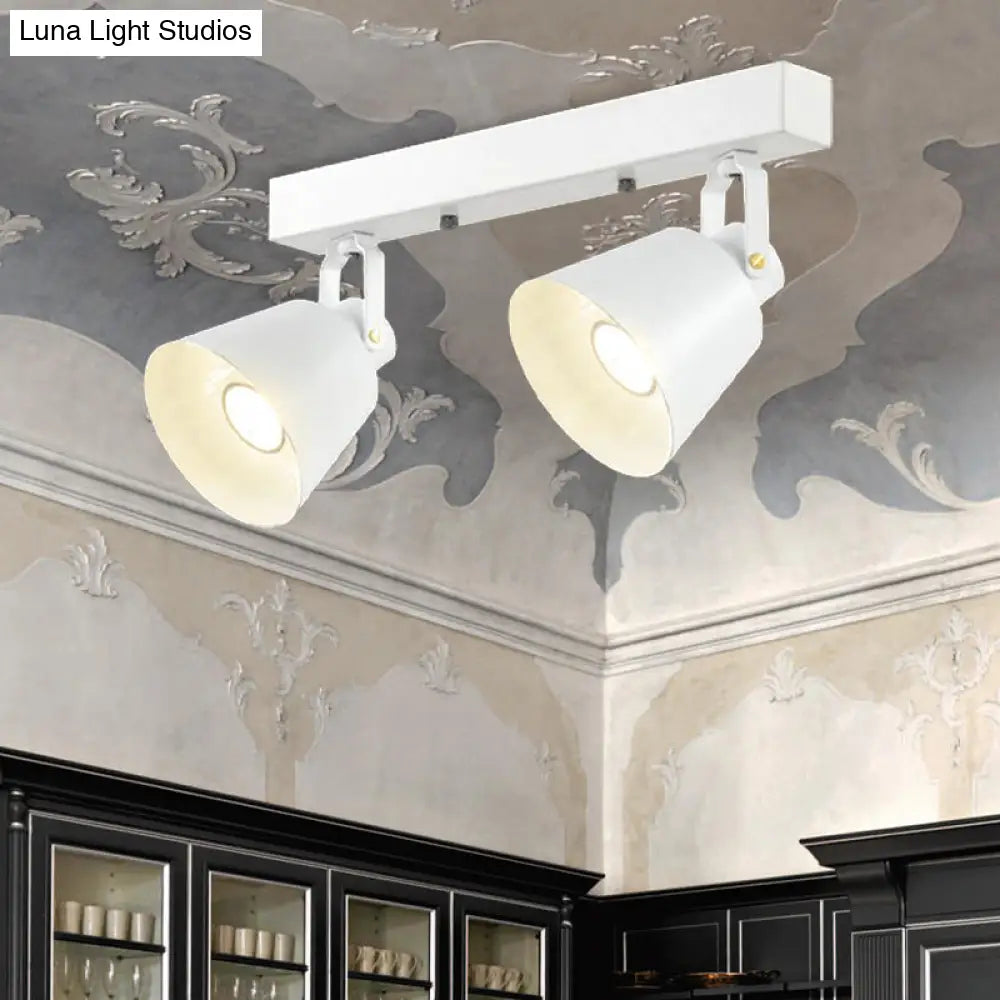 DecorBites™ DecorBites™ Stylish Bucket Ceiling Light Fixture - Rotatable Semi Flush Mount Lighting with 2/3/4 Lights, Black/White Finish