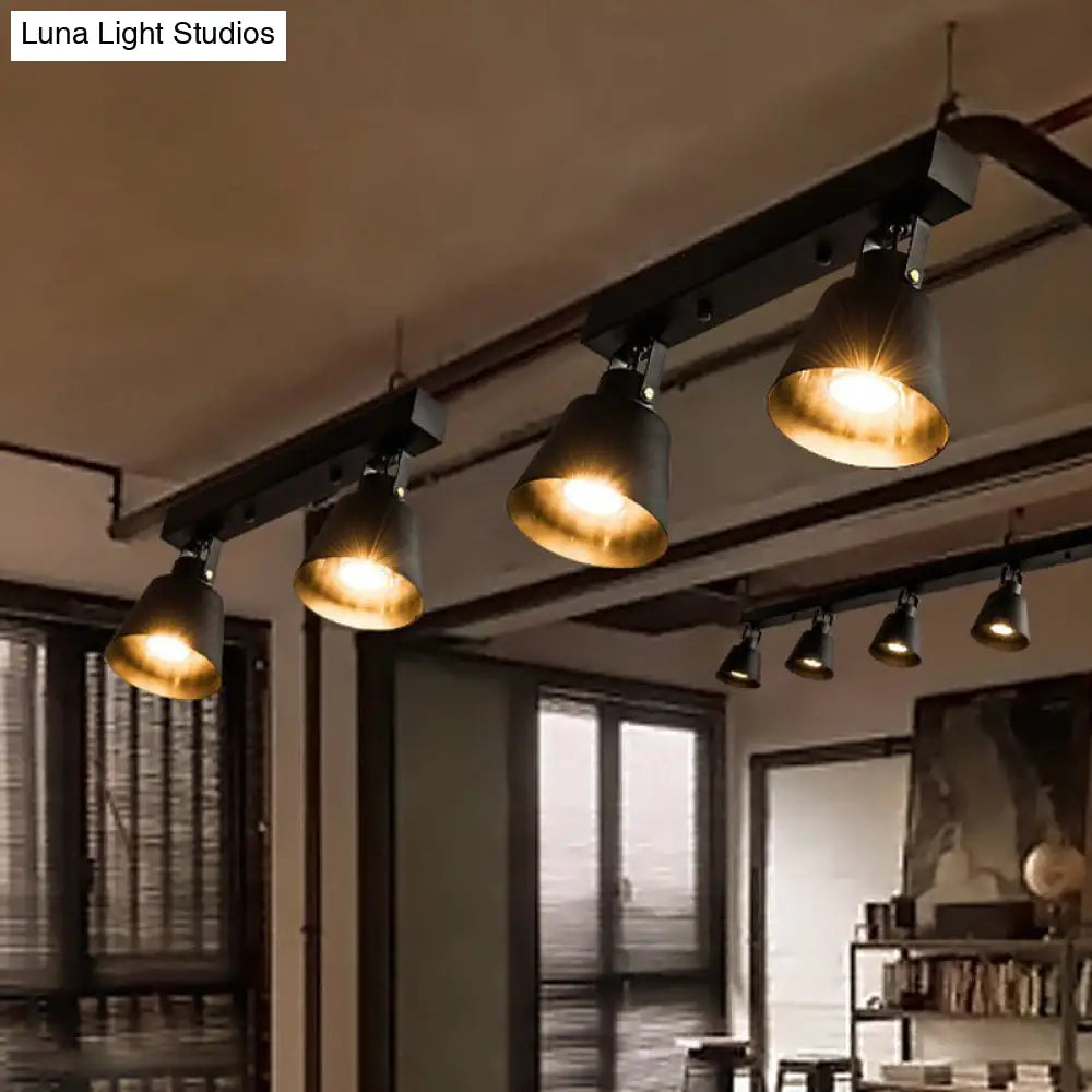 DecorBites™ DecorBites™ Stylish Bucket Ceiling Light Fixture - Rotatable Semi Flush Mount Lighting with 2/3/4 Lights, Black/White Finish