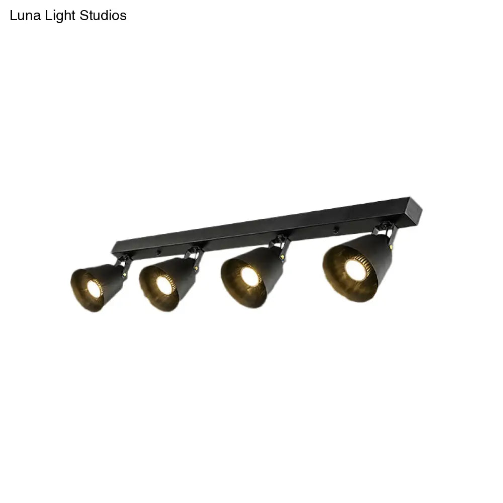 DecorBites™ DecorBites™ Stylish Bucket Ceiling Light Fixture - Rotatable Semi Flush Mount Lighting with 2/3/4 Lights, Black/White Finish