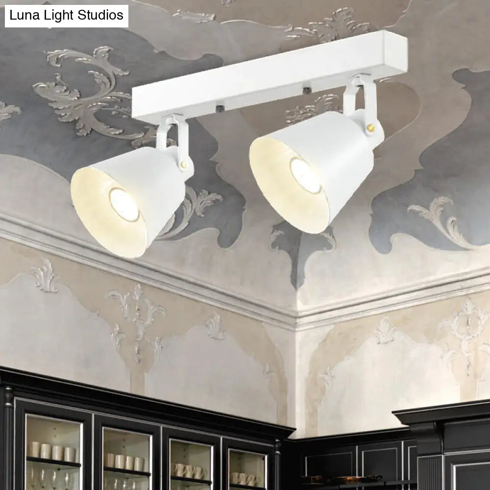 DecorBites™ DecorBites™ Stylish Bucket Ceiling Light Fixture - Rotatable Semi Flush Mount Lighting with 2/3/4 Lights, Black/White Finish