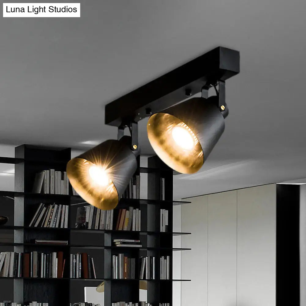 DecorBites™ DecorBites™ Stylish Bucket Ceiling Light Fixture - Rotatable Semi Flush Mount Lighting with 2/3/4 Lights, Black/White Finish